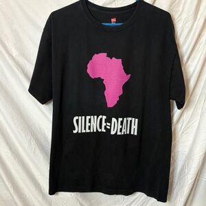 Vintage Silence Equals Death Africa RARE Graphic T-Shirt Size L